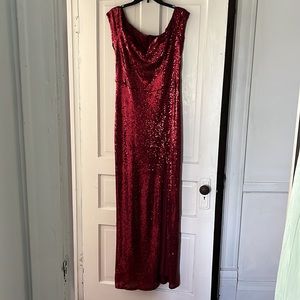 Gorgeous full length rouge sequin gown
